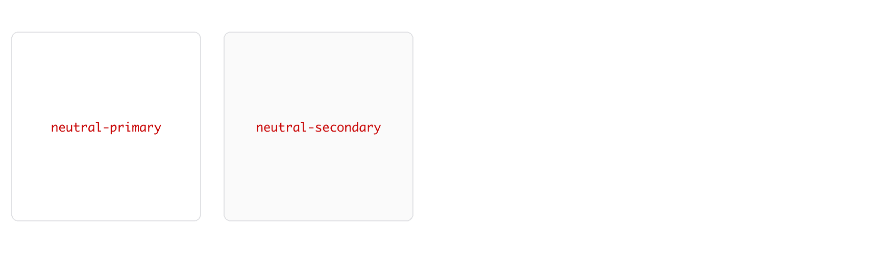 example of card styles in two background colors: neutral-primary and neutral-secondary