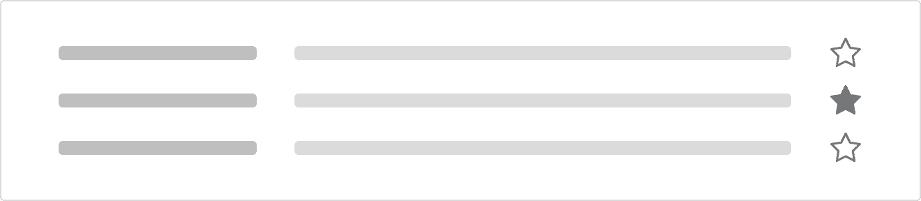 Example of toggled state icons